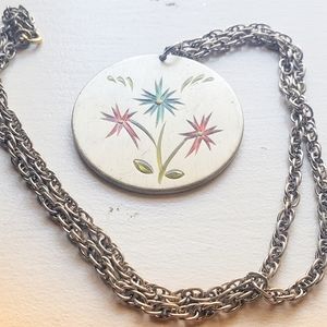 Vintage Heritage Pewter flower necklace